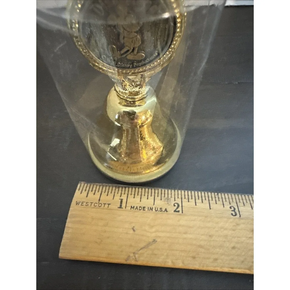 VTG Disneyland Mickey Mouse Ringing Bell Gold Tone Metal Walt Disney Productions